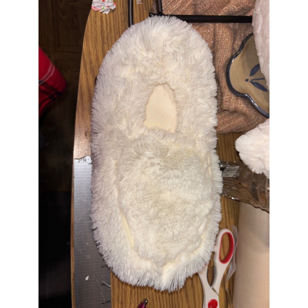 2 Warmies Microwavable Plush Slippers Cream Cozy Comfort Footwear One Size